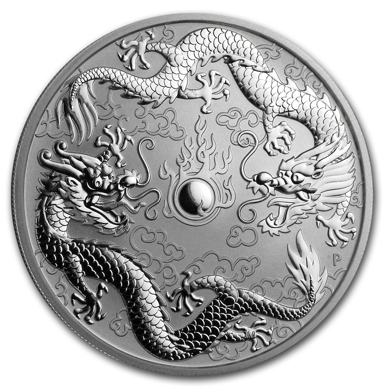 2017 Australia 1 oz Silver Dragon & Pearl Antiqued $1 Coin GEM BU SKU54528 