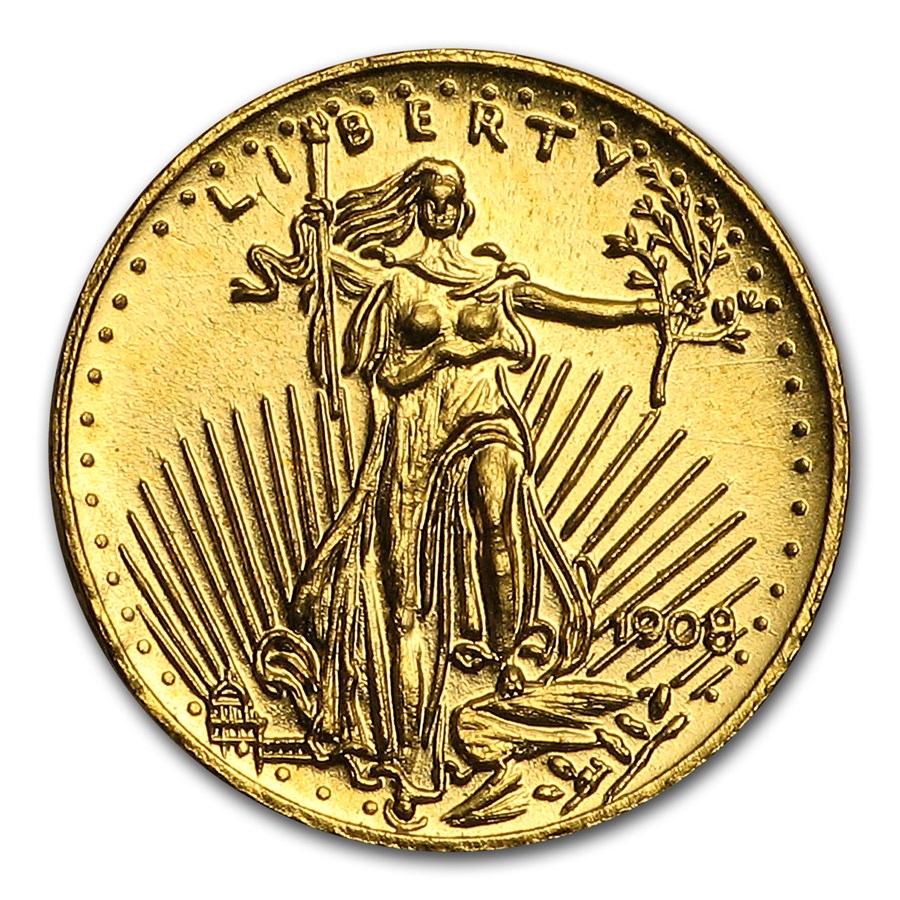 .03 oz Gold Round - $20 Gold Mini Saint-Gaudens (.9167 Fine)