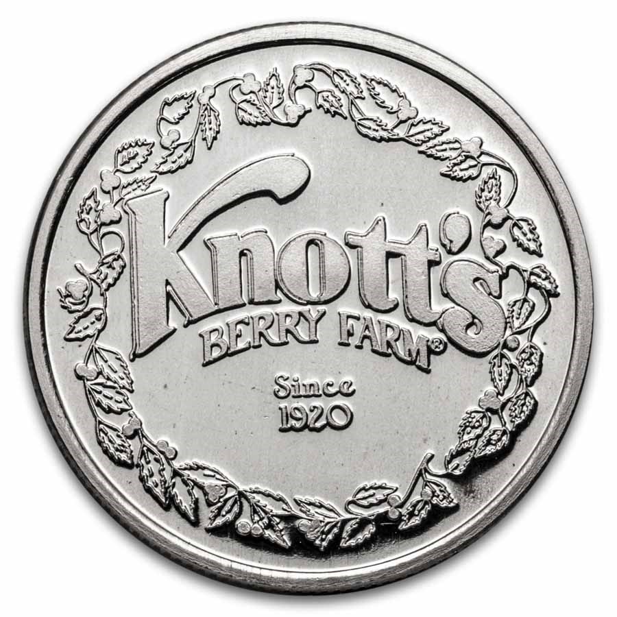 .86 oz Silver Round - The Knotts Berry Farm Story (Book & Coin)