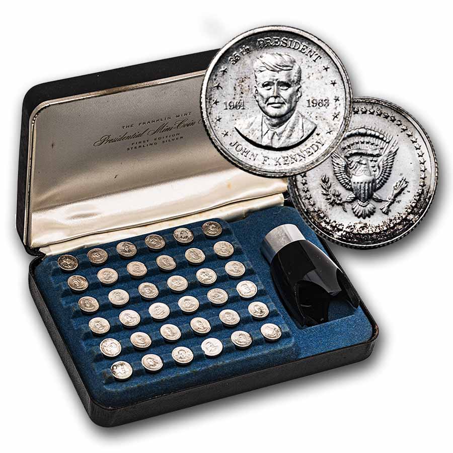 THE FRANKLIN MINT セット 25枚 Buy .925 Fine Sterling Franklin Mint Presidential Mini-Coin Set