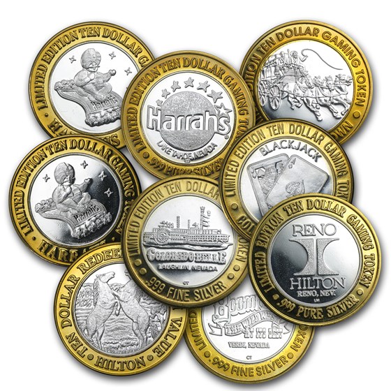 .999 Fine Silver $10 Gaming Token .999 Fine Silver $10 Gaming Token