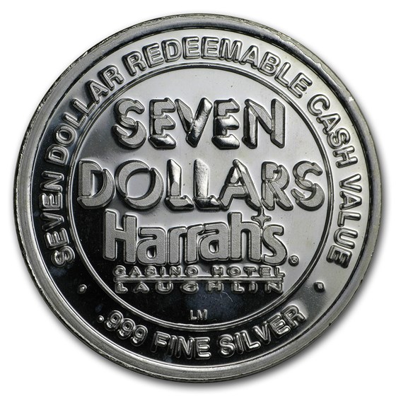 .999 Fine Silver $7 Gaming Token .999 Fine Silver $7 Gaming Token