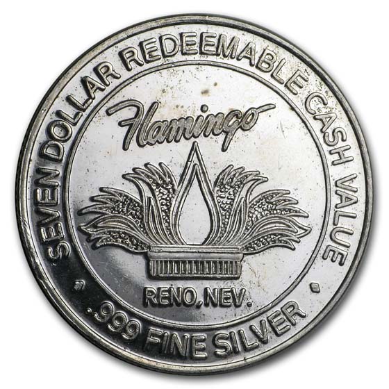 Buy .999 Fine Silver Flamingo Hilton $7.00 Gaming Token | APMEX