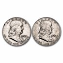 $1.00 Face Value 90% Franklin Halves Avg Circ