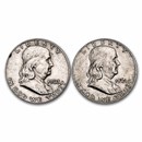 \$1.00 Face Value 90% Franklin Halves Avg Circ
