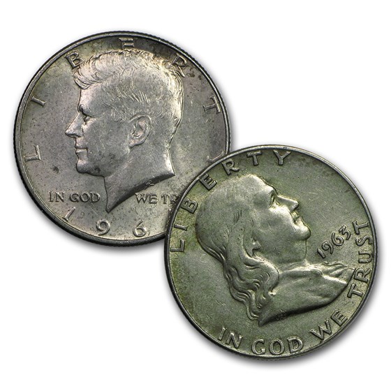 $1.00 Face Value Mixed Silver Half Dollars 90% Avg Circ $1.00 Face Value Mixed Silver Half Dollars 90% Avg Circ