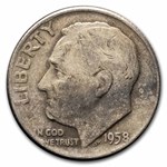 $1.00 Face Value Silver Roosevelt Dimes Avg Circ