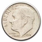 $1.00 Face Value Silver Roosevelt Dimes Avg Circ