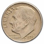 $1.00 Face Value Silver Roosevelt Dimes Avg Circ