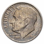 $1.00 Face Value Silver Roosevelt Dimes Avg Circ