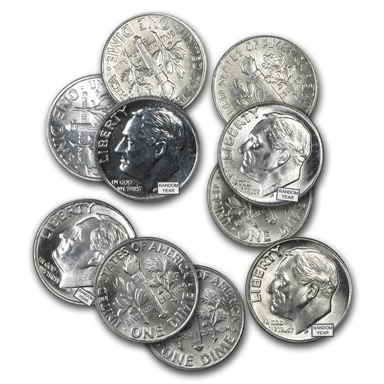 $1.00 Face Value Silver Roosevelt Dimes BU $1.00 Face Value Silver Roosevelt Dimes BU