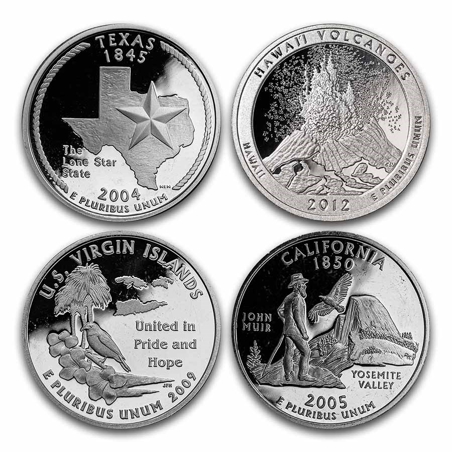 $1.00 Face Value Silver Statehood/ATB Quarters Proof