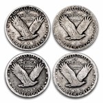 $1.00 Face Value Standing Liberty Quarters w/Dates