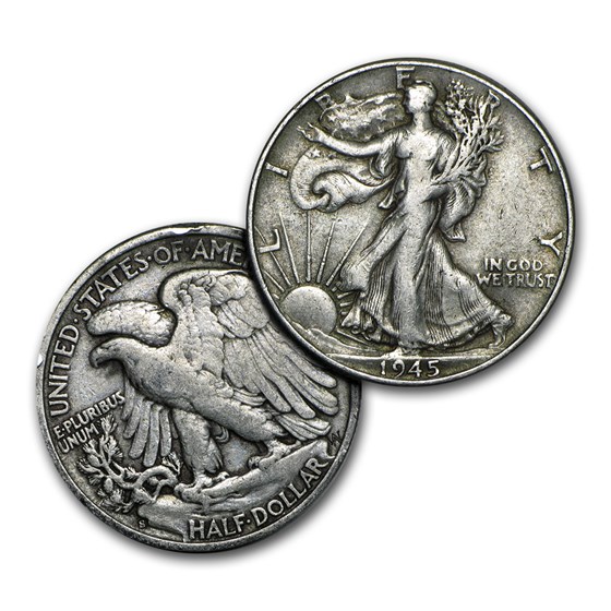 $1.00 Face Value Walking Liberty Halves XF $1.00 Face Value Walking Liberty Halves XF