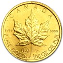 1/10 Gold Canadian Maple Leaf (Abrasions)