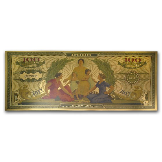 1/10 gram Gold Aurum Note - 1896 $2.00 Educational Restrike, 24K 1/10 gram Gold Aurum Note - 1896 $2.00 Educational Restrike, 24K