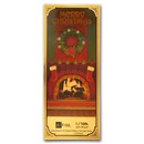 1/10 gram Gold Aurum Note - Merry Christmas - Fireplace, 24K