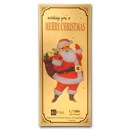 1/10 gram Gold Aurum Note - Merry Christmas - Santa, 24K