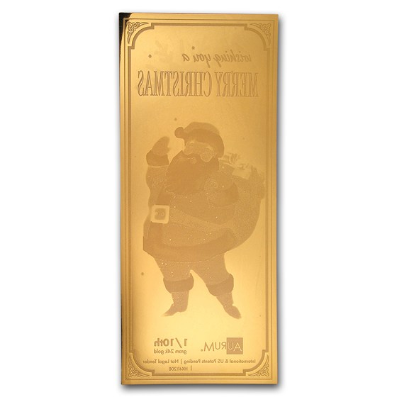 Buy 1/10 gram Gold Aurum Note - Merry Christmas - Santa, 24K | APMEX
