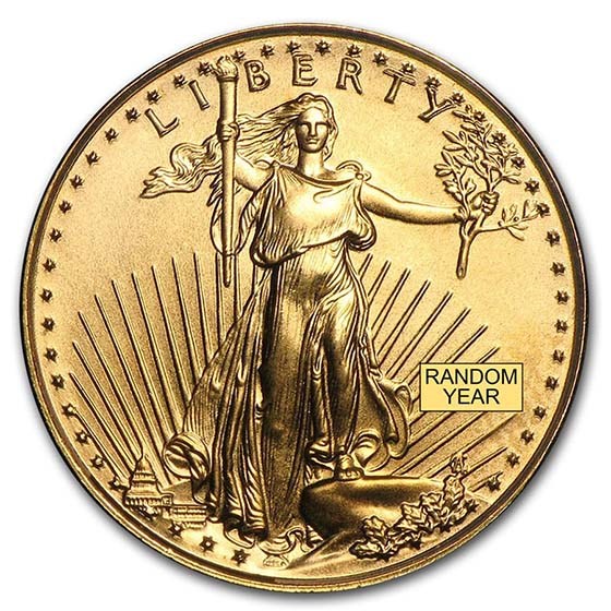 1/10 oz American Gold Eagle Coin BU (Random Year) - AT SPOT!