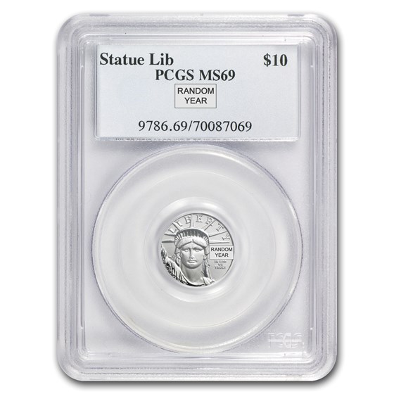 1/10 oz American Platinum Eagle MS-69 PCGS (Random Year) 1/10 oz American Platinum Eagle MS-69 PCGS (Random Year)