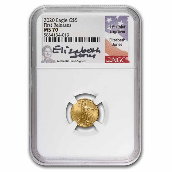 1/10 oz Gold Eagle MS-70 NGC (ER/FR, Random Year/Signature)