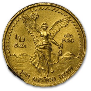 1/10 oz Gold Mexico Onza &/or Libertad (Random Year, Abrasions) 1/10 oz Gold Mexico Onza &/or Libertad (Random Year, Abrasions)