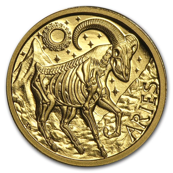 1/10 oz Gold Proof Round - Zodiac Skull Series (Aries) 1/10 oz Gold Proof Round - Zodiac Skull Series (Aries)
