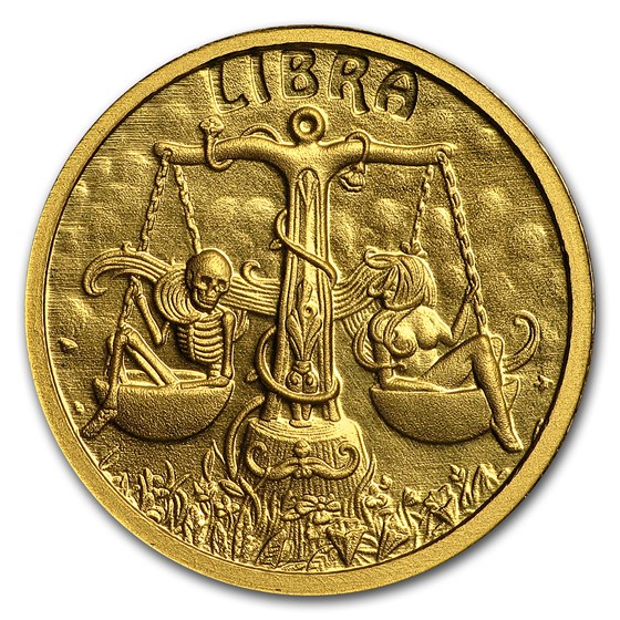 1/10 oz Gold Proof Round - Zodiac Skull Series (Libra) 1/10 oz Gold Proof Round - Zodiac Skull Series (Libra)