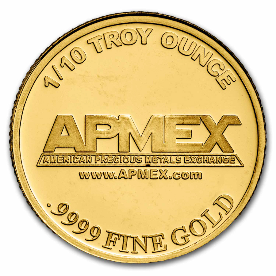 APMEX 10オンス 2個  622g  残り4個のみです。 1/10 oz Gold Round - APMEX (In TEP Package)-Pre-Sale | eBay