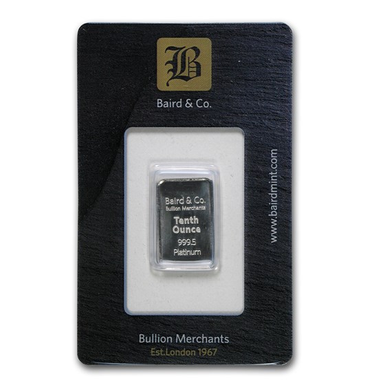 1/10 oz Platinum Bar - Baird & Co. (In Assay) 1/10 oz Platinum Bar - Baird & Co. (In Assay)