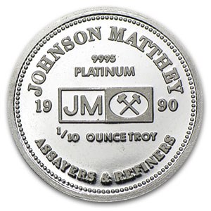 Buy 1/10 oz Platinum Round - Johnson Matthey Dragon (.9995 Fine) | APMEX