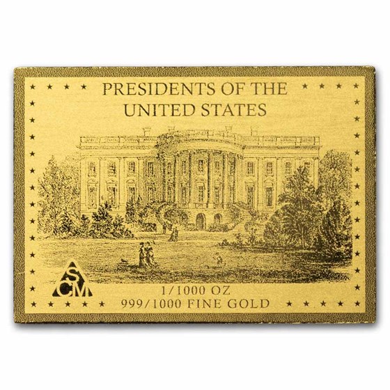 Buy 1/1000 oz Gold Washington Bar (Coin Card) APMEX