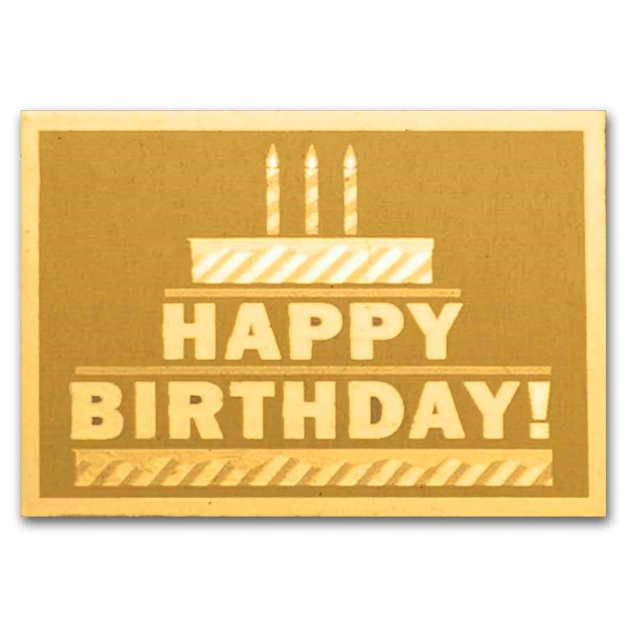 1/1000 oz Gold Bar - Happy Birthday Cake (In Assay)