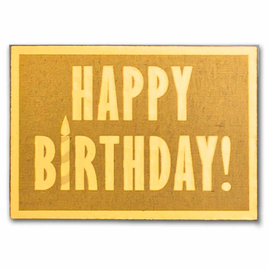 1/1000 oz Gold Bar - Happy Birthday (w/Box & COA)