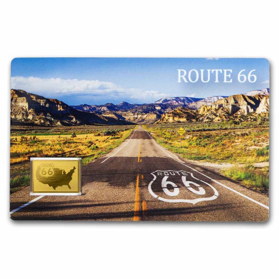 1/1000 oz Gold Bar - Route 66 (Coin Card, In Assay)