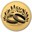 1/1000 oz Gold Bar - Two Hearts Wedding (In Assay)
