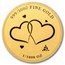 1/1000 oz Gold Bar - Two Hearts Wedding (In Assay)