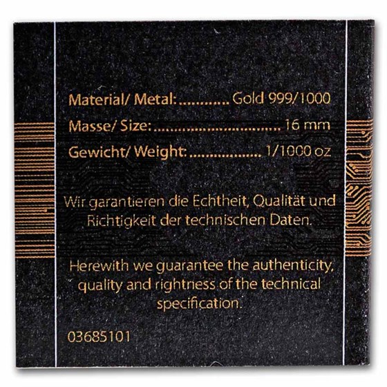 Buy 1/1000 oz Gold Bitcoin Round (Gift Box, In Assay) APMEX