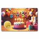 1/1000 oz Gold Round - Happy Birthday Cake (Coin Card, In Assay)