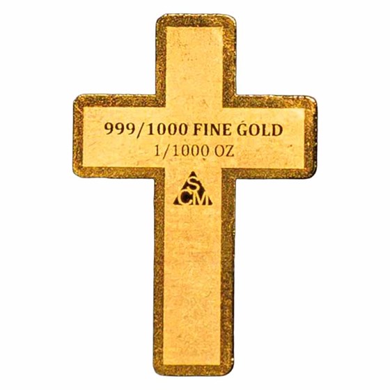 Buy 1/1000 oz Gold Shaped Cross (In Assay) APMEX