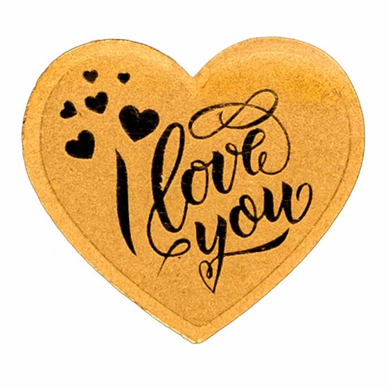 1/1000 oz Gold Shaped Heart - I love You (In Assay)