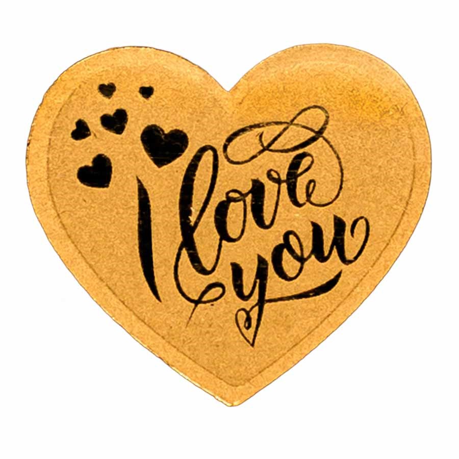 1/1000 oz Gold Shaped Heart - I love You (w/Box & COA)
