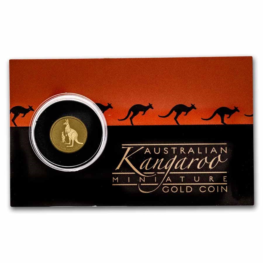 1/2 Gram AUS Gold Kangaroo Mini Roo BU (RY, Damaged Assay Card)