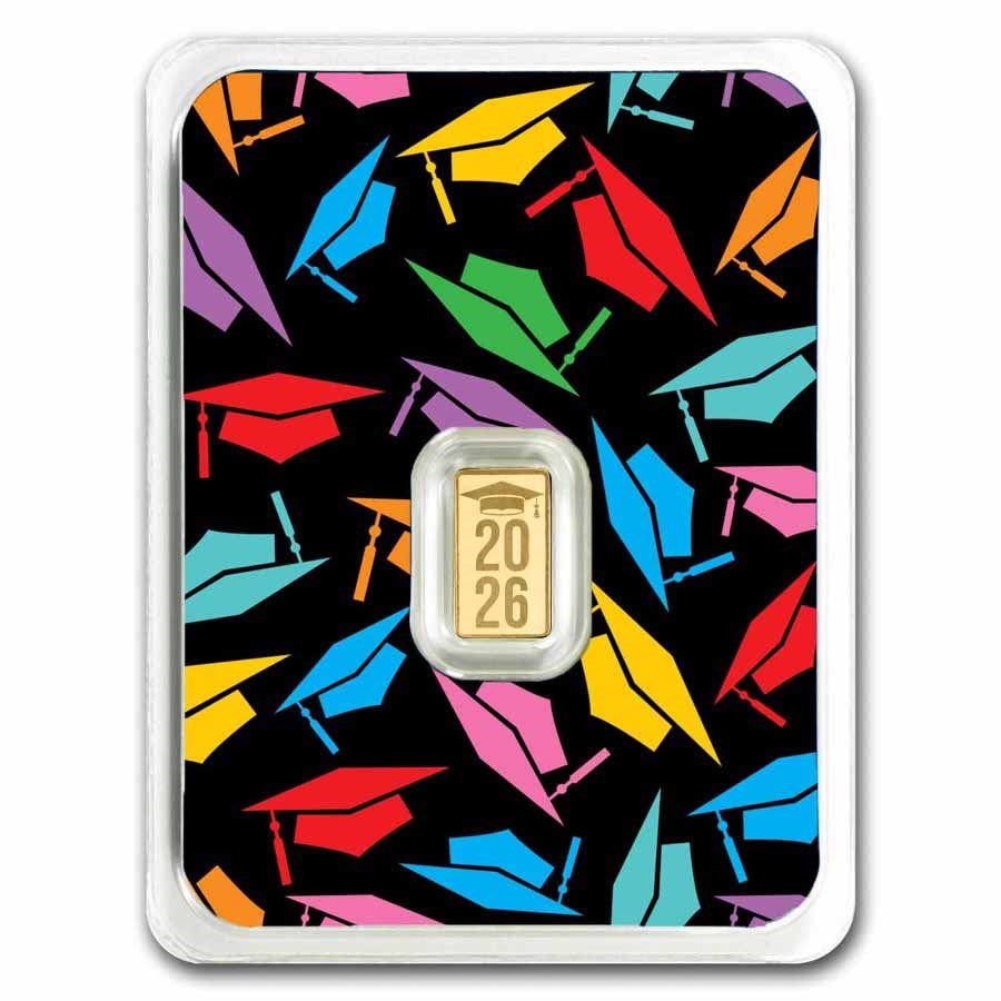 1/2 gram Gold Bar - 2026 Graduation (Colorful Caps In TEP)