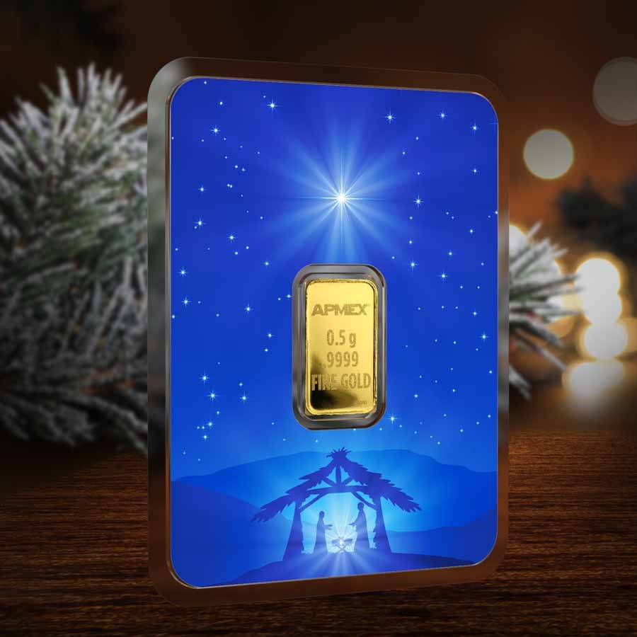 1/2 gram Gold Bar - Angel (w/Star of Bethlehem Card, In TEP)
