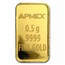 1/2 gram Gold Bar - APMEX (Merry Christmas, Candy Canes In TEP)