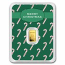 1/2 gram Gold Bar - APMEX (Merry Christmas, Candy Canes In TEP)