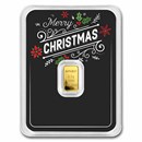 1/2 gram Gold Bar - APMEX (w/Black Merry Christmas Card, In TEP)