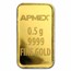 1/2 gram Gold Bar - APMEX (w/Green Merry Christmas Card, In TEP)